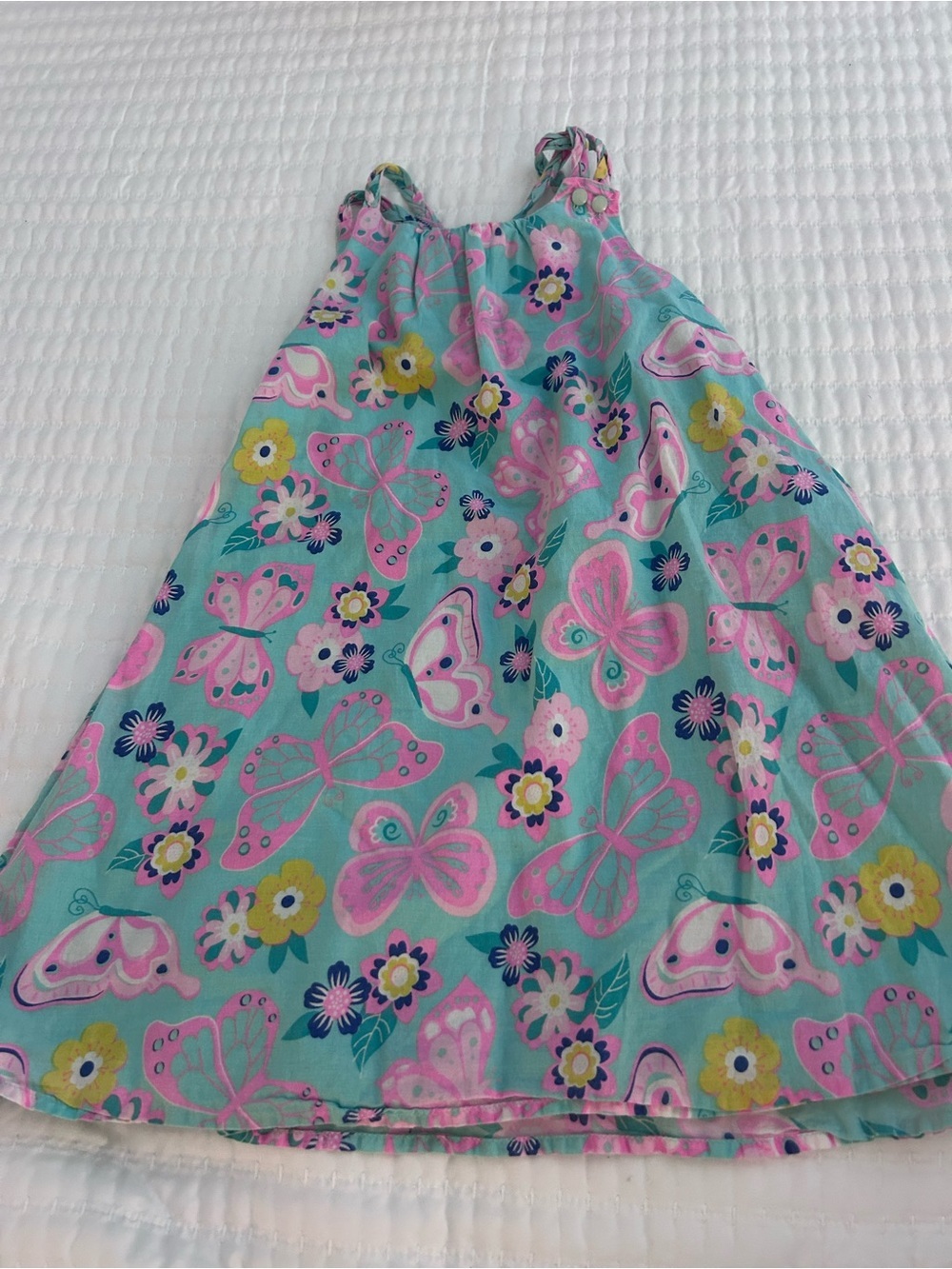 Sigrid Olsen Kids Aqua and Pink Floral Butterfly Dress. Size 6